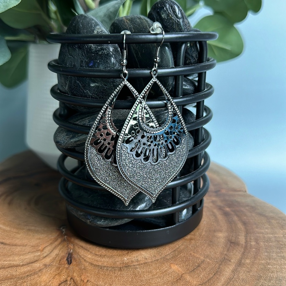 Silver teardrop earrings